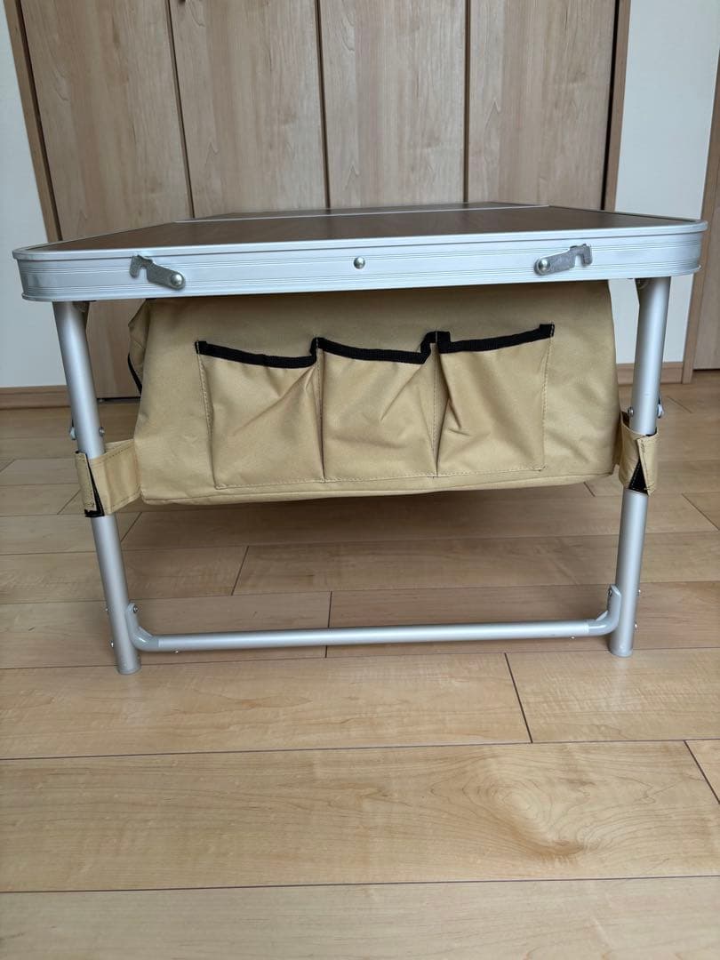 ＤＯＤ 折り畳テーブル　天板下に収納(ストレージ)付　天板60cm✕120cm
