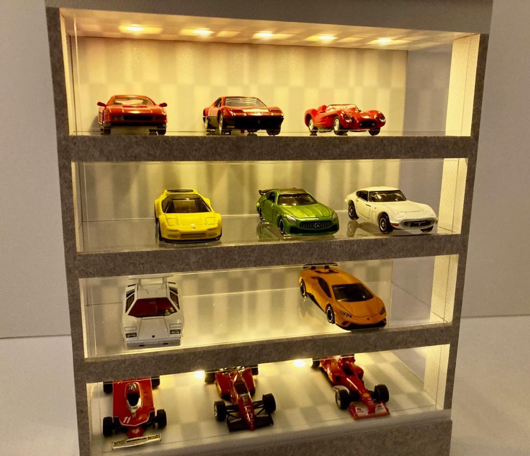 1/64展示20台可・WH＆CG・4層式ディスプレーBOX / ネオジオラマ