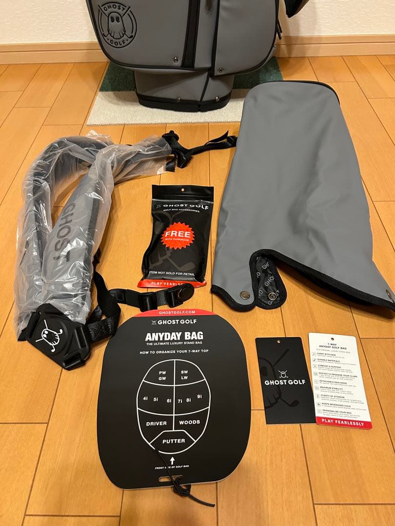 GHOST ゴルフバッグ グレー キルティング　7分割