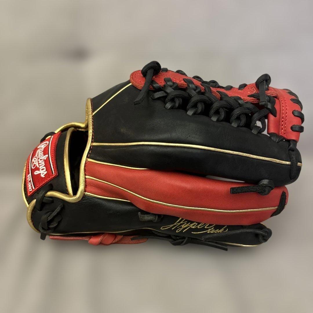 両投げ用　ローリングス Gold Glove 野球グローブ 黒/赤