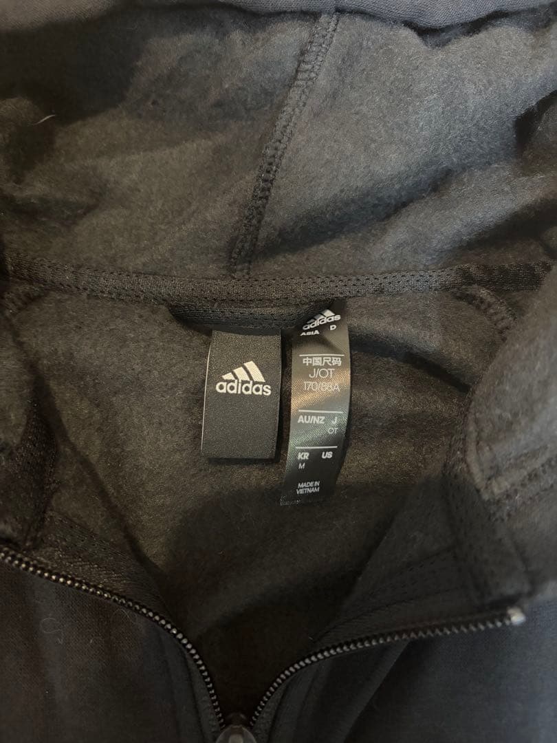【美品】adidas ジャージ上下セット ブラック/ホワイト M