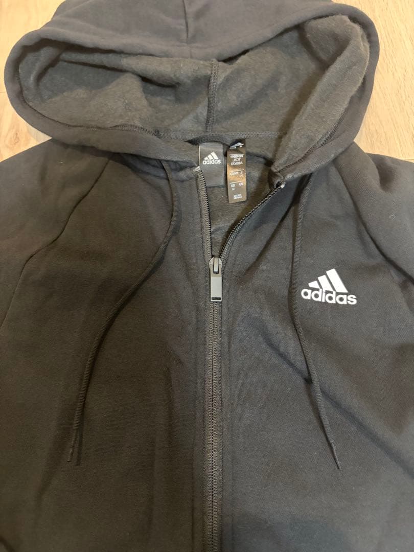 【美品】adidas ジャージ上下セット ブラック/ホワイト M