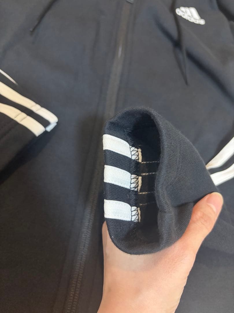 【美品】adidas ジャージ上下セット ブラック/ホワイト M