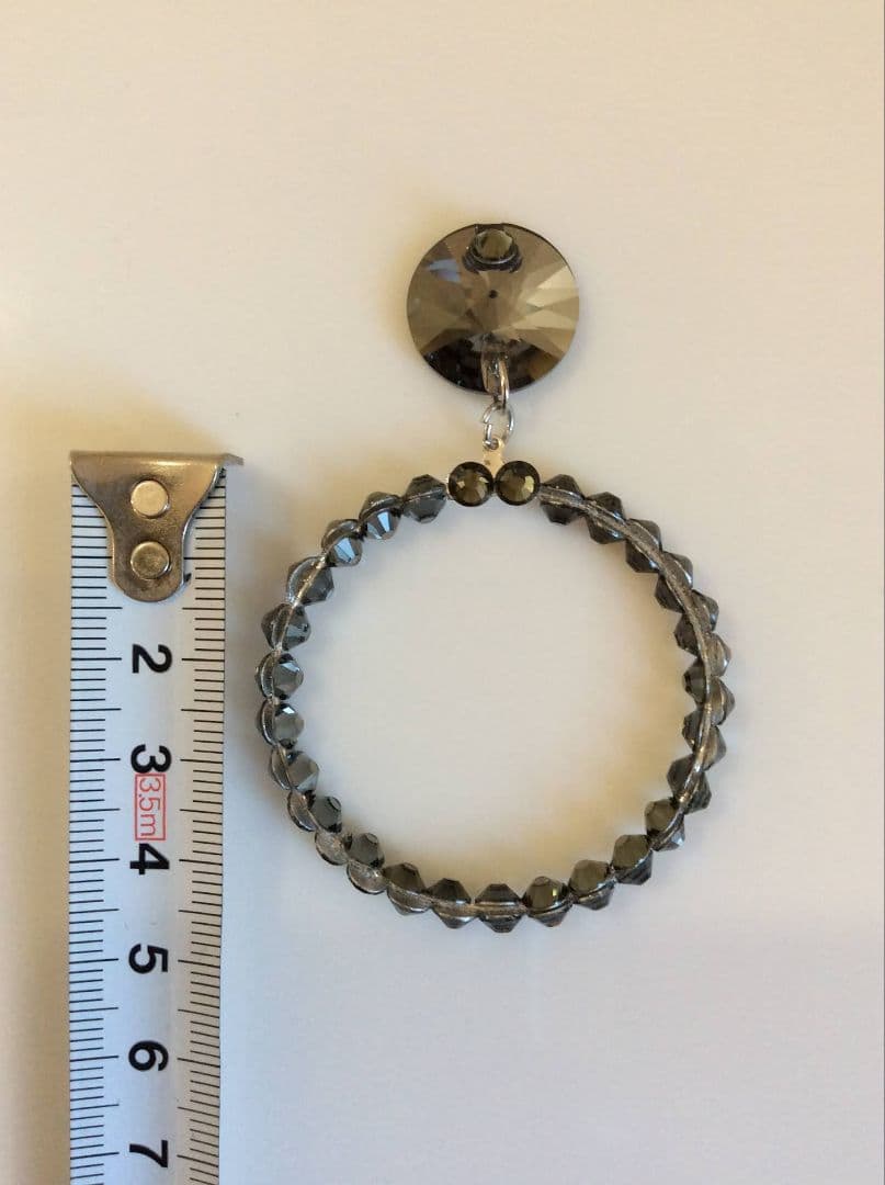 【スワロフスキー製】イヤリング フープ 社交ダンス ベリーダンス アクセサリー