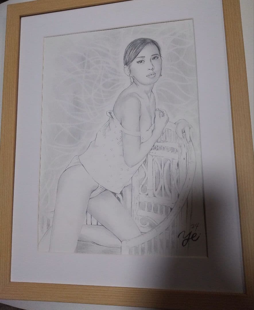 裸婦、美人画、絵画、チェアーk山本英二、新品額縁、真作、肉筆、高塚省吾、森本草介