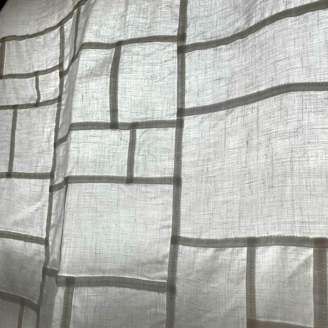 ③ ポジャギ　ハンドメイド　リネン100% 麻　白　ホワイト　70×78