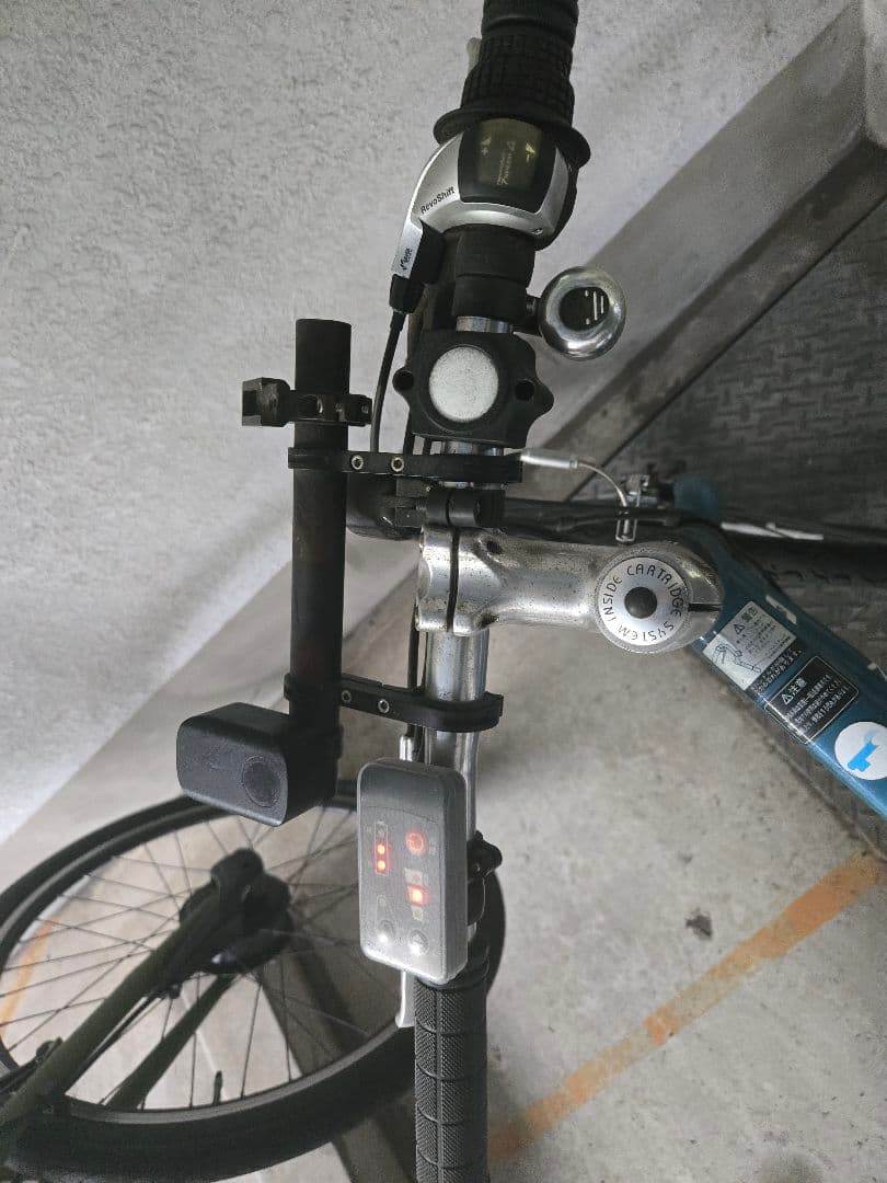 電動アシスト自転車 青 アルミフレーム