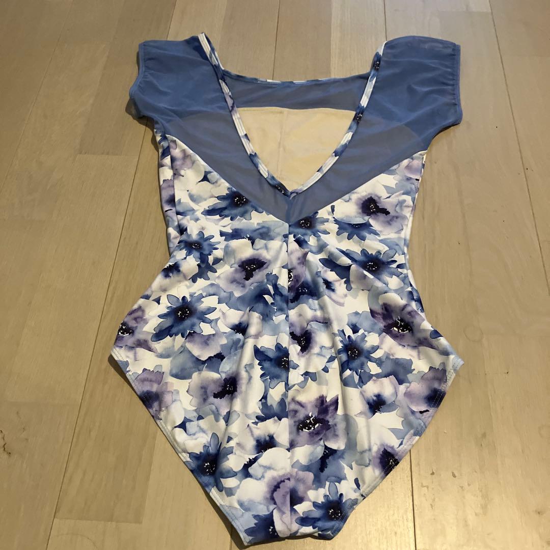 ★美品！希少！チャコット　美しいバレエレオタード　ブルーメッシュ　M ★
