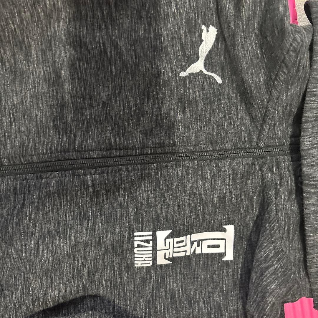 Puma グレー フルジップジャージセットアップ飯塚高校移動着