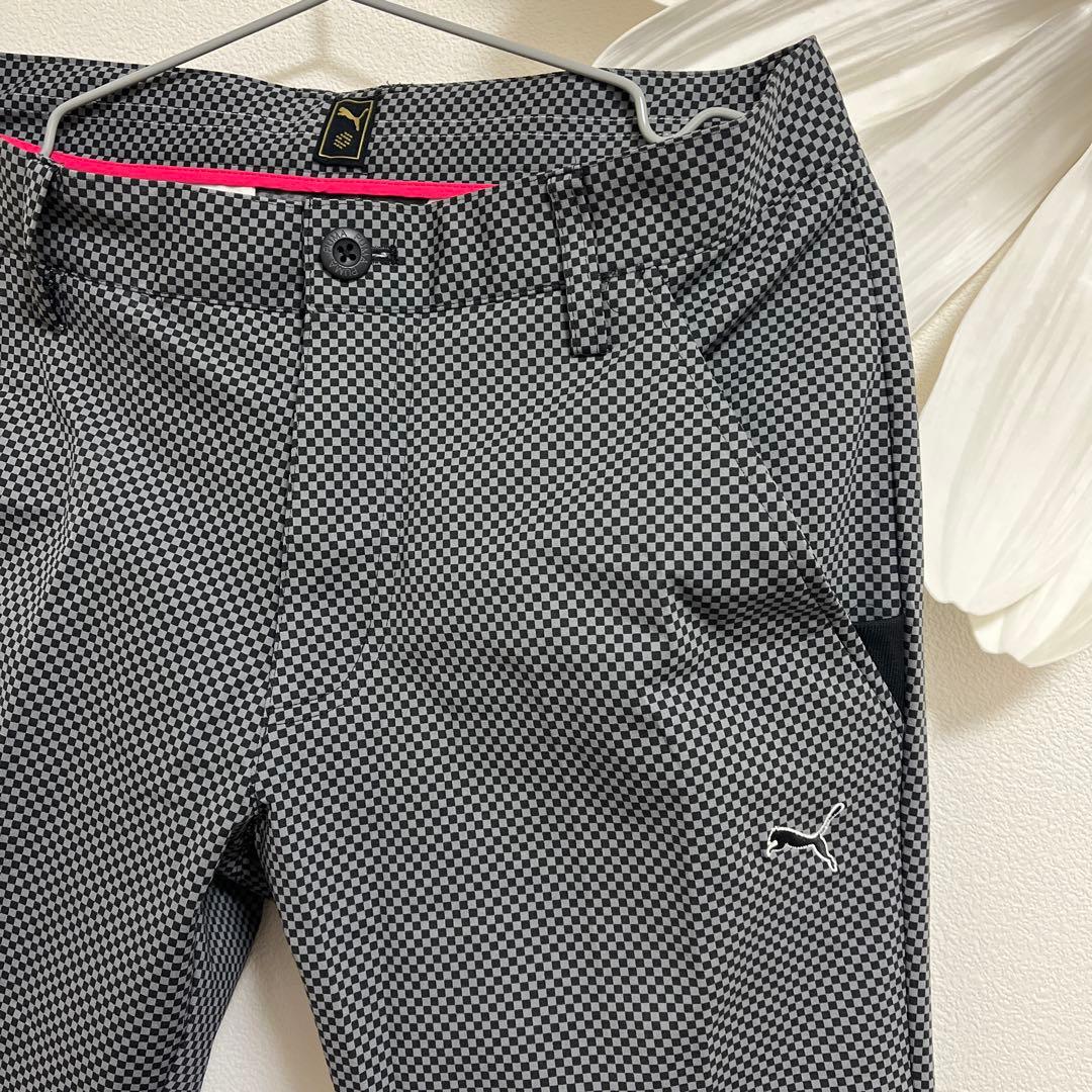 PUMA GOLF プーマ ゴルフパンツ チェック柄 ブラック グレー メンズ