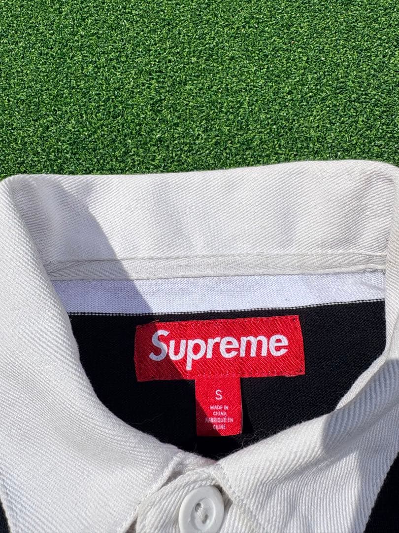 Supreme stripe rugby S シュプリーム　ラガーシャツ