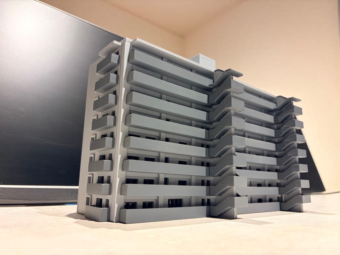 Nゲージ 鉄道模型　マンション　ストラクチャー　ジオラマ　建築模型