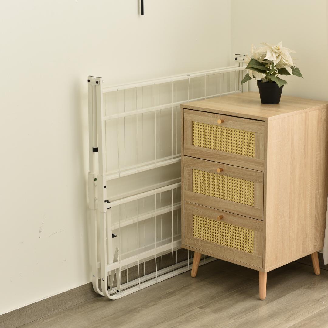 限定価格！パイプベッド 折りたたみベッド シングル 組立簡単 （S）WHITE