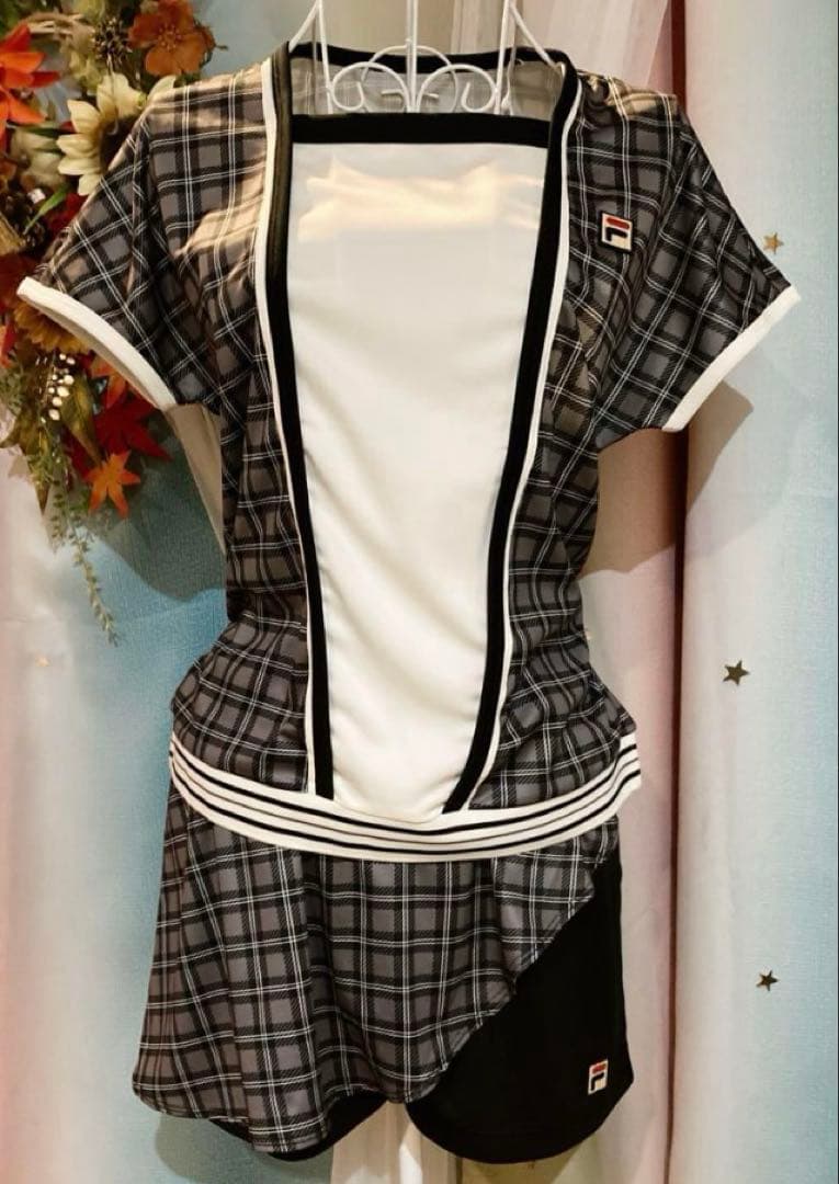 No.122 FILA 【数量限定】BLACKチェックのゲームシャツ☆XL☆新品