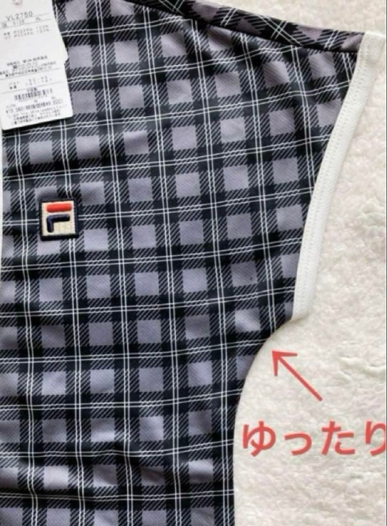 No.122 FILA 【数量限定】BLACKチェックのゲームシャツ☆XL☆新品