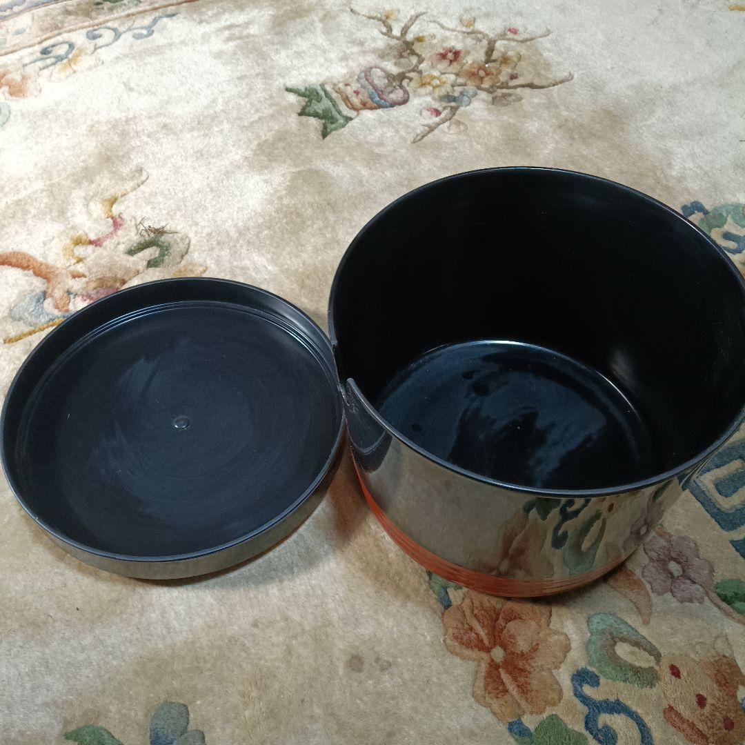 漆器 蓋付き容器 黒×朱｜飯櫃風・重箱風｜和モダン 古民家インテリア