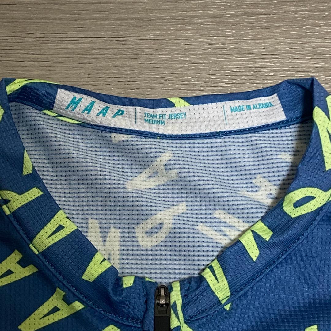 【美品】 チームフィット M 青×黄 サイクルジャージ