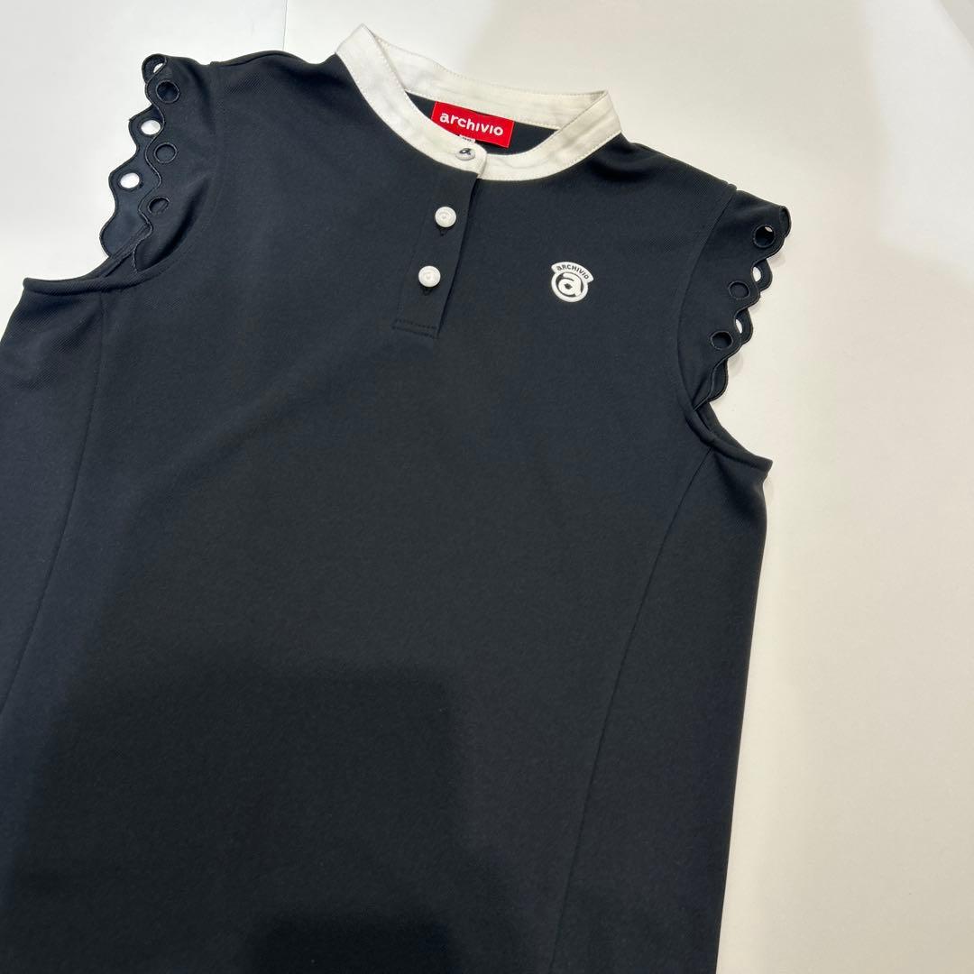 新品❤️archivio ネイビーポロシャツ フリル袖
