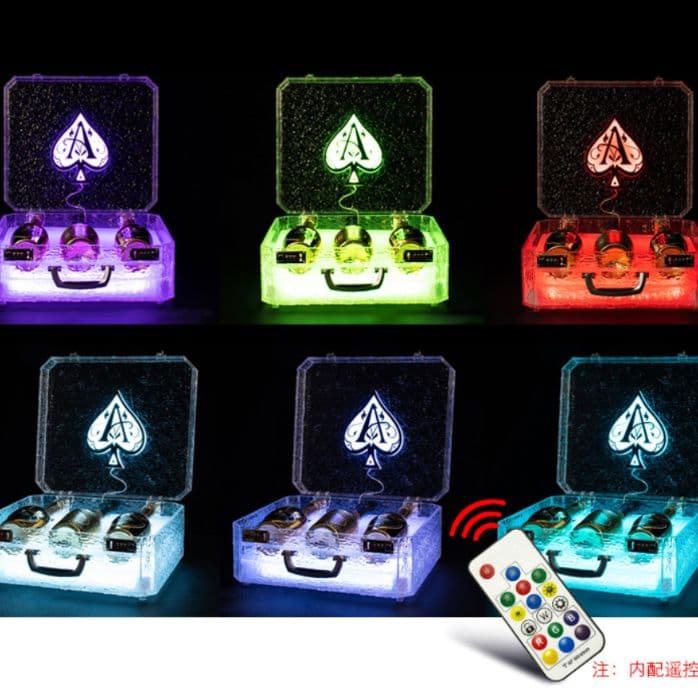 ボトルケース　LED　 アタッシュケース ディスプレイ シャンパン