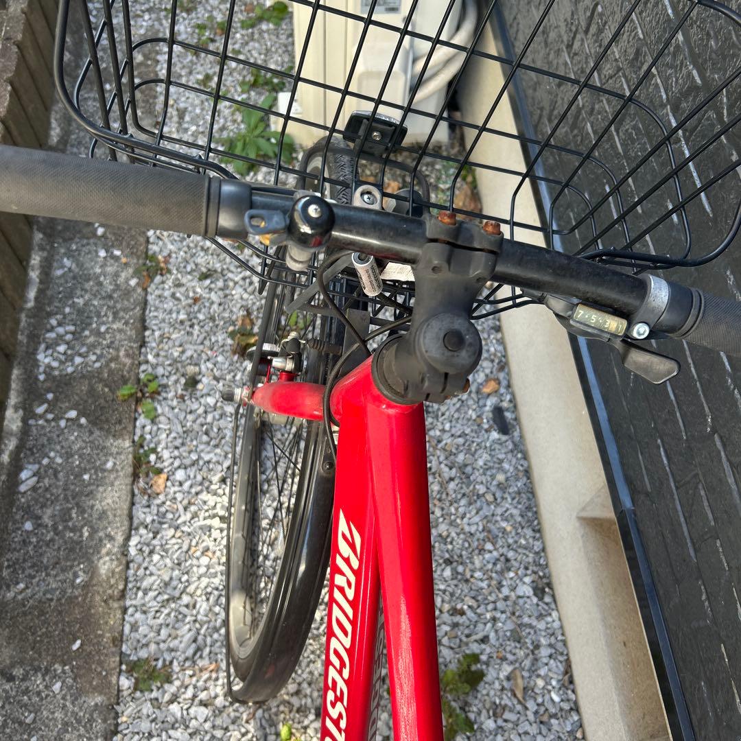RIDGESTONE 赤 自転車 前カゴ付き