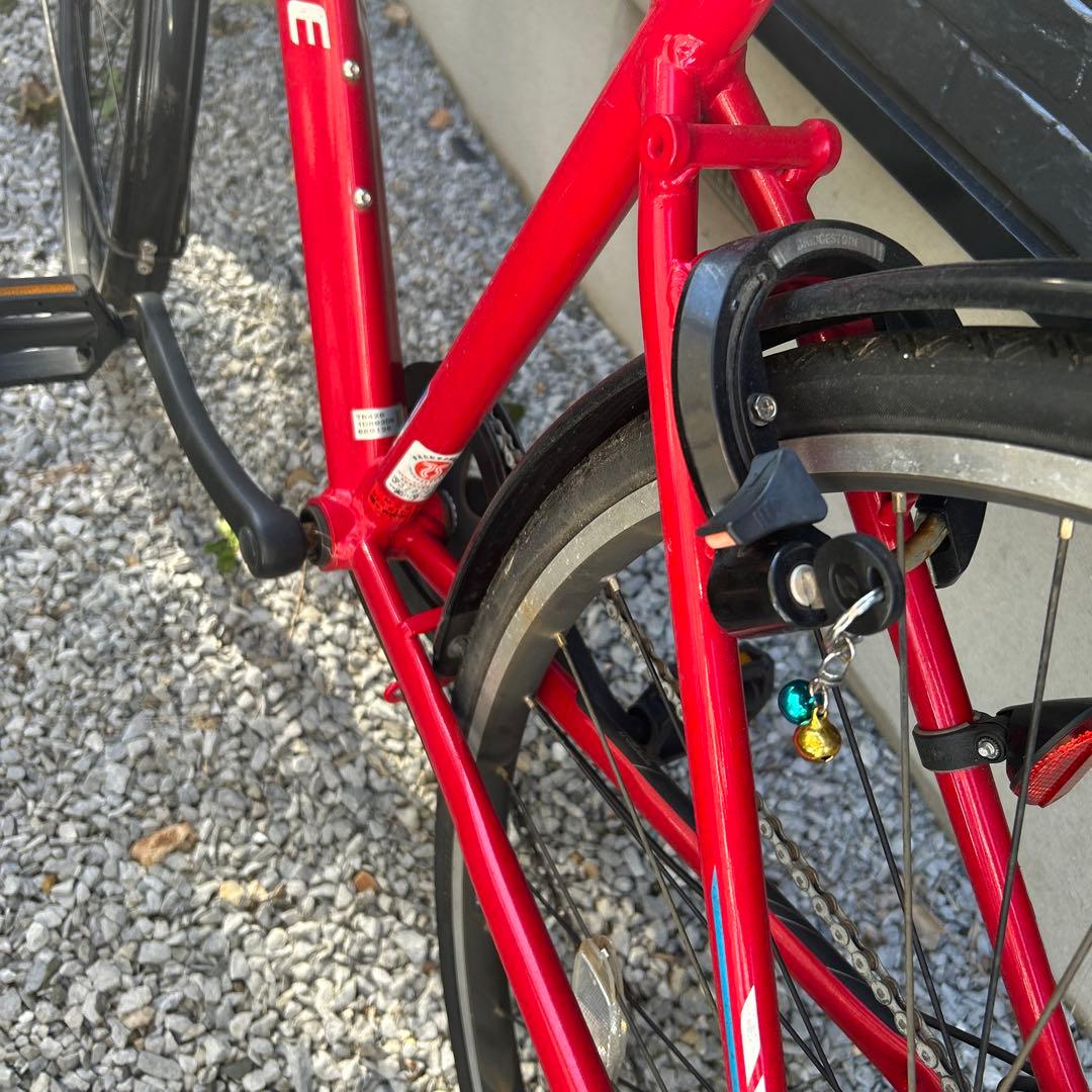 RIDGESTONE 赤 自転車 前カゴ付き
