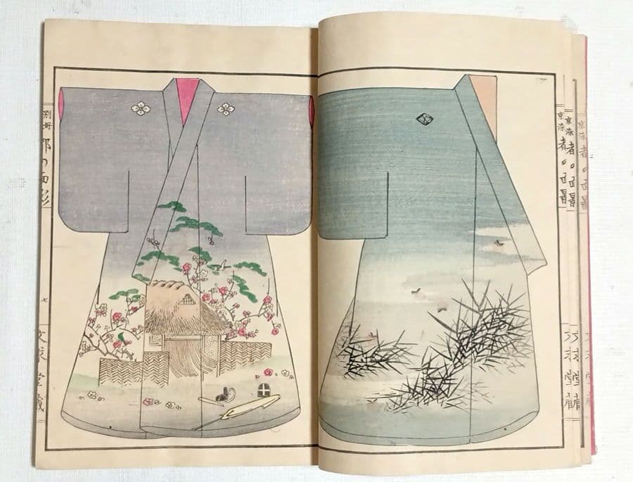 稀本都乃面影（着物図柄46図人物4図柄計50図柄)神坂吉隆（雪佳)明治23年出版