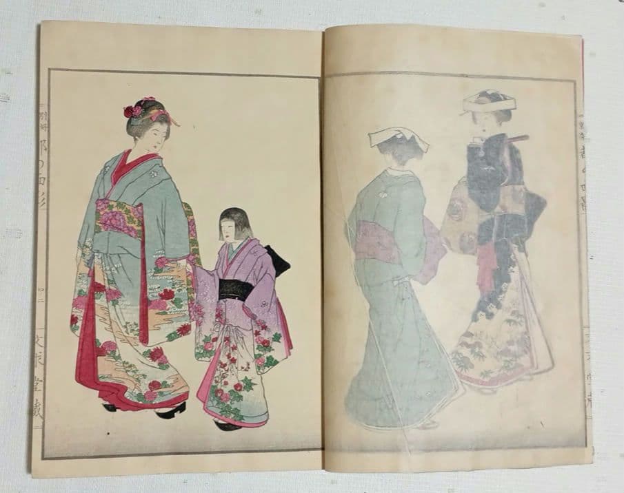 稀本都乃面影（着物図柄46図人物4図柄計50図柄)神坂吉隆（雪佳)明治23年出版