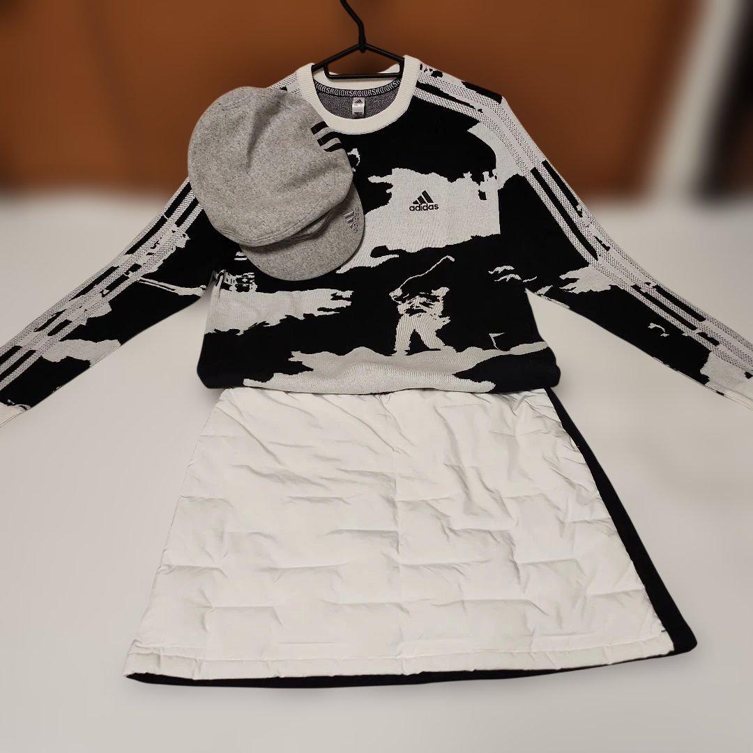 adidas 長袖シャツとスカー卜セット