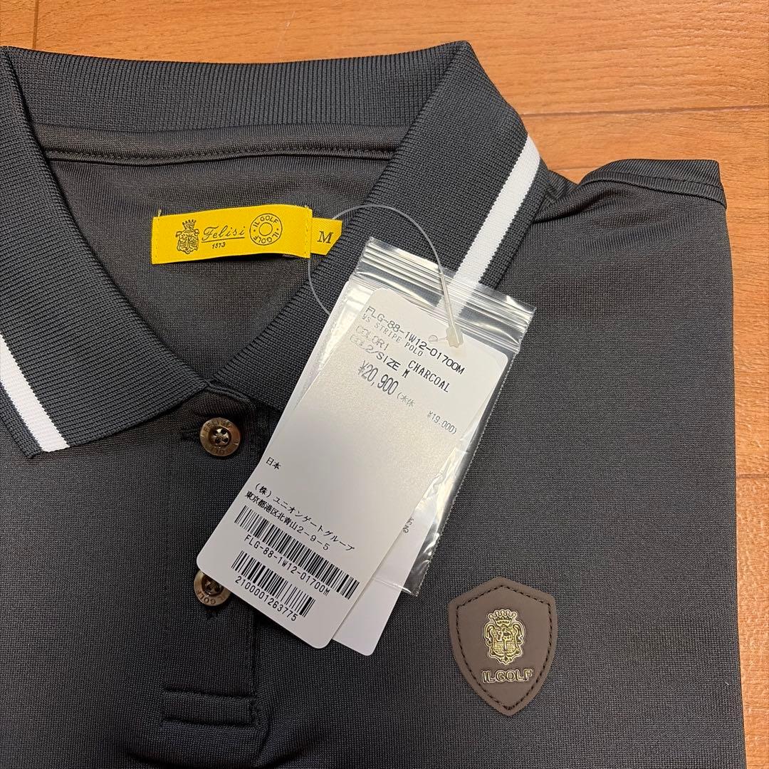 Felisi Golf フェリージ ゴルフ ストライプ ポロシャツ グレー
