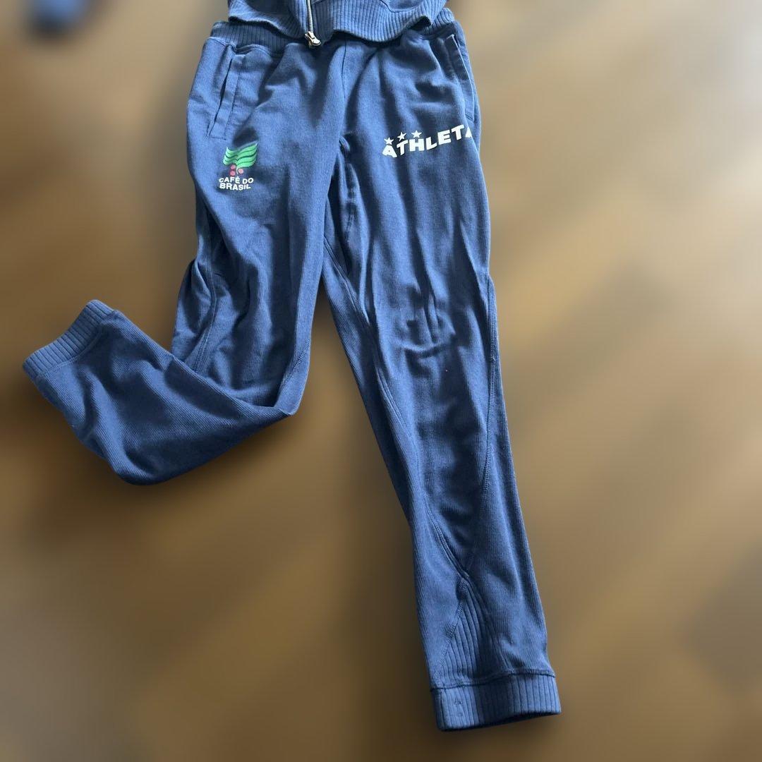 ATHLETA 新品未使用ネイビー ニットジャージ 上下セットアップ