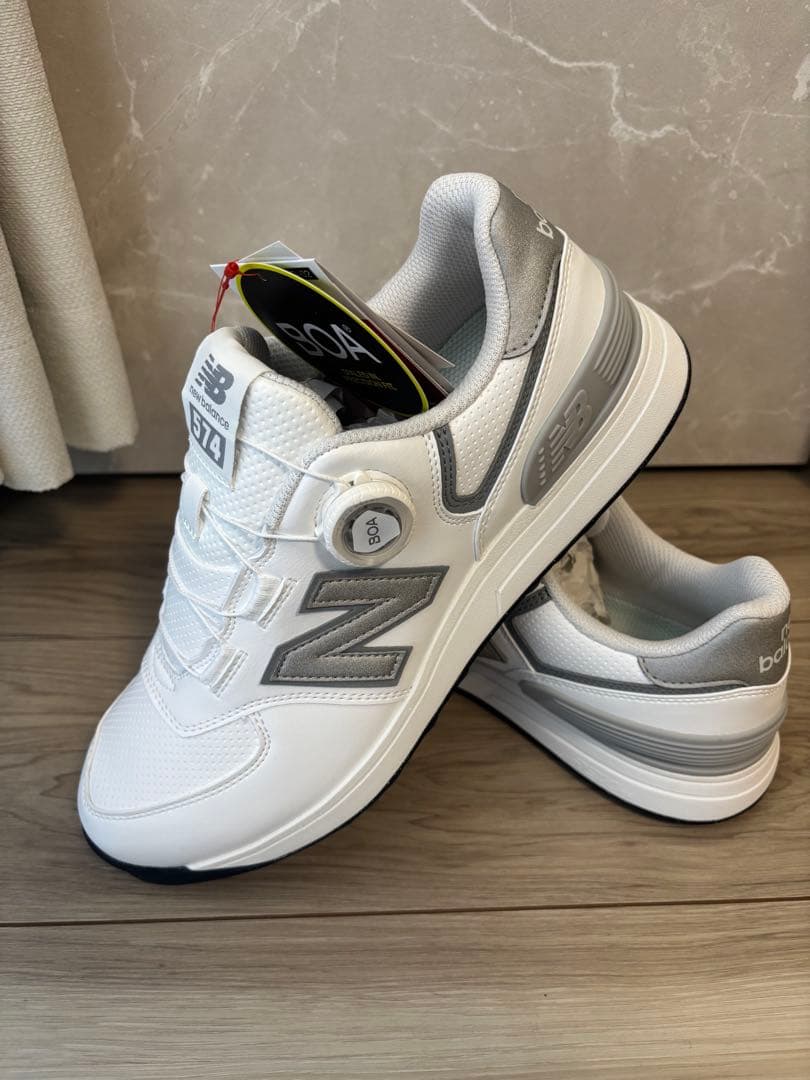 New Balance 574 ゴルフシューズ ホワイト/シルバー