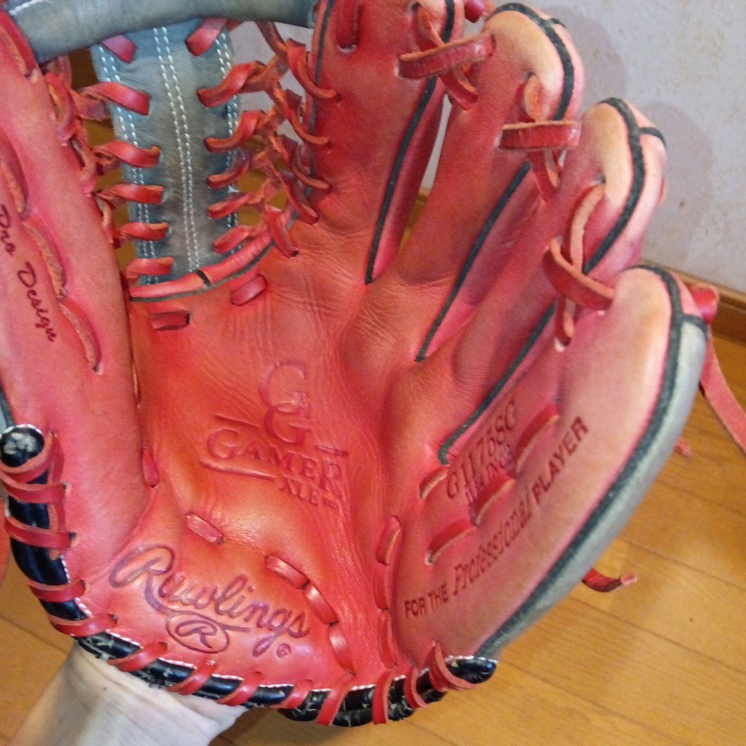 Rawlings 硬式グローブ内野手用 レッド&グレーツートンカラー　サード用