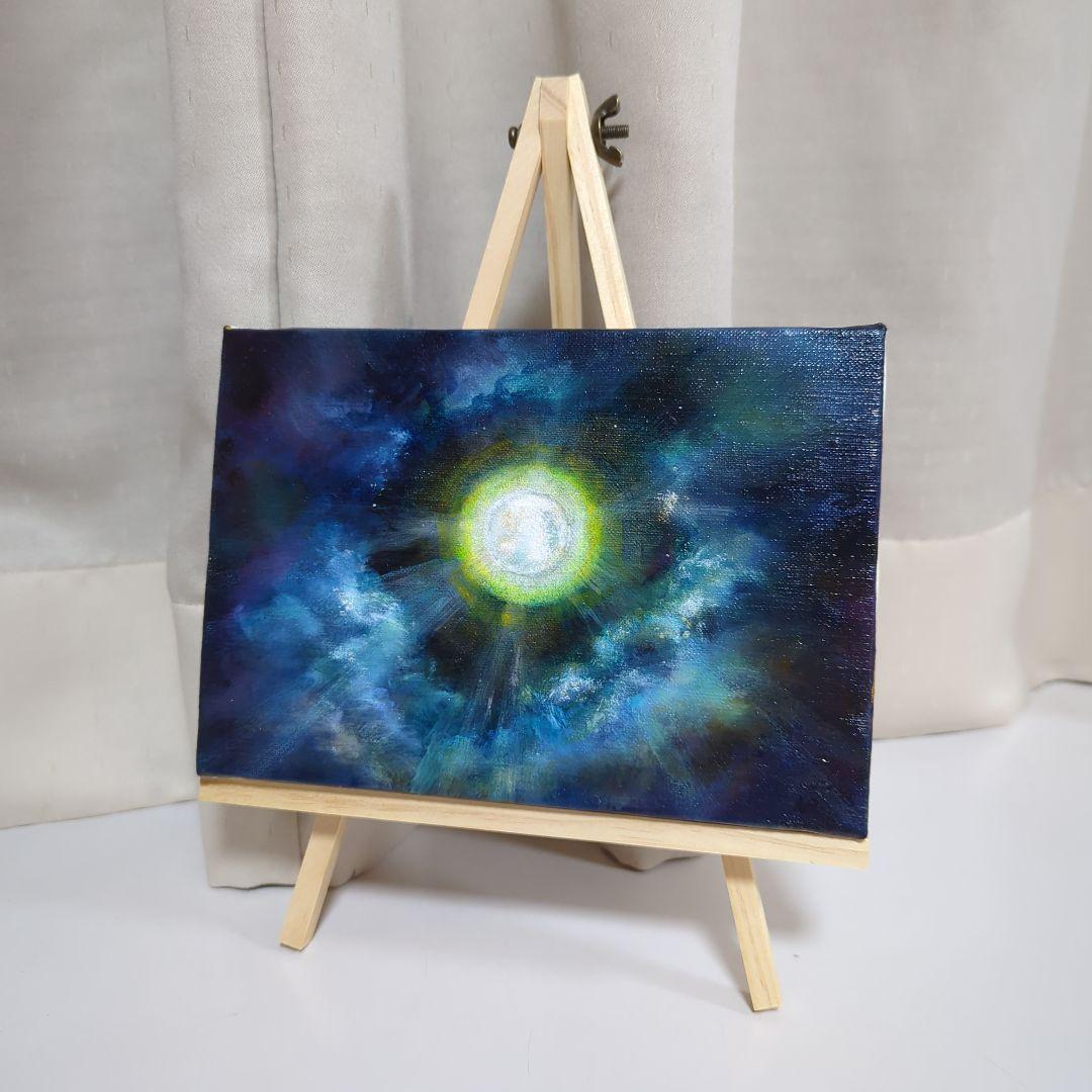 風景画「moonlight」painterTMK本人出品　油絵　月光　一点もの