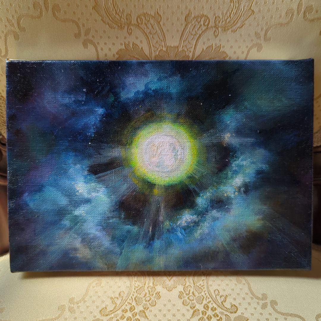 風景画「moonlight」painterTMK本人出品　油絵　月光　一点もの