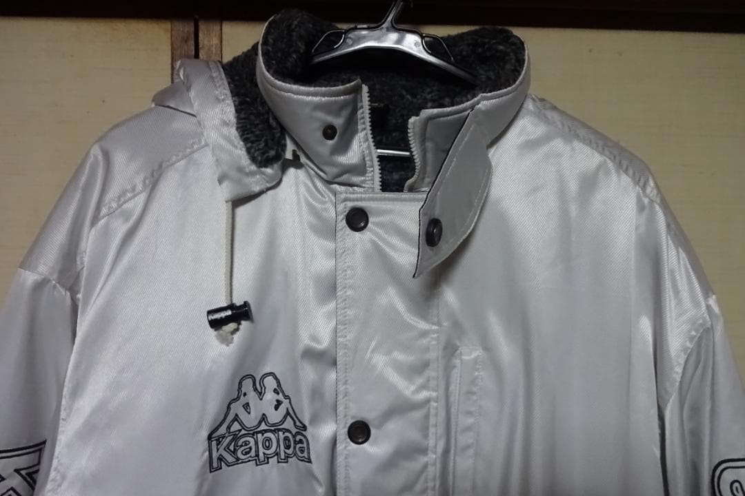 Kappa フェニックス フード付きベンチコート ホワイト フリース裏地