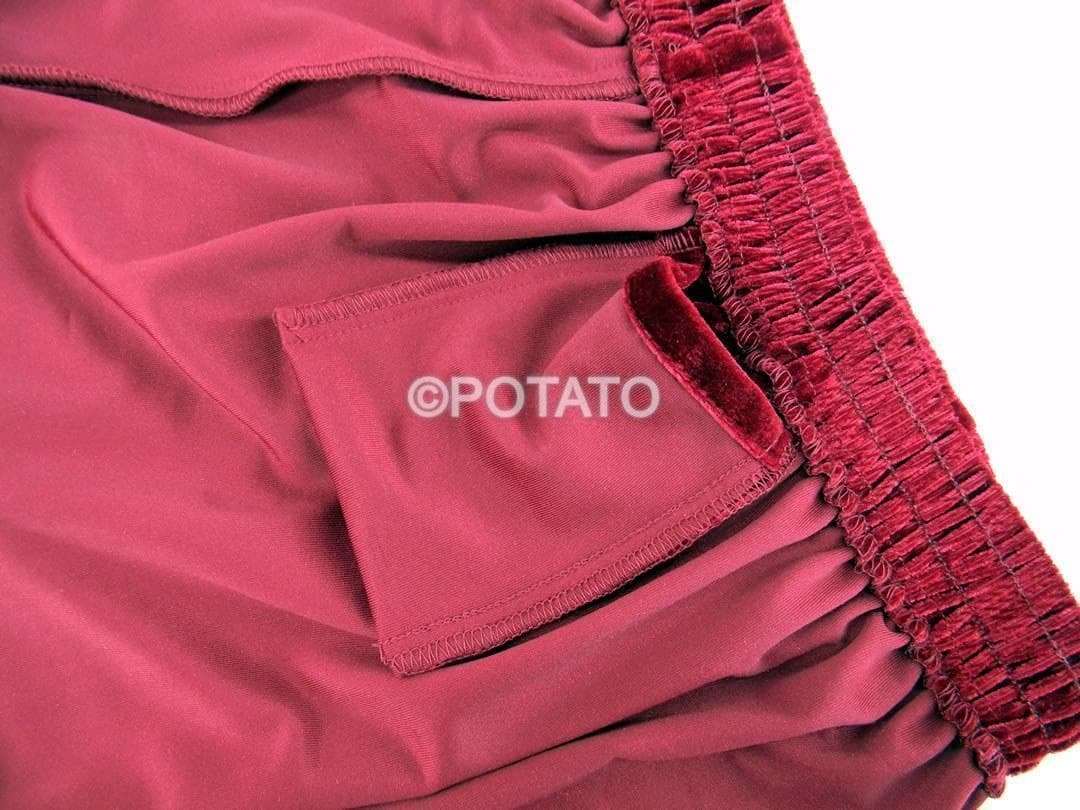 太極拳  ベロア調 太極服 上下 L サイズ 男女両用 枣红色【新品】