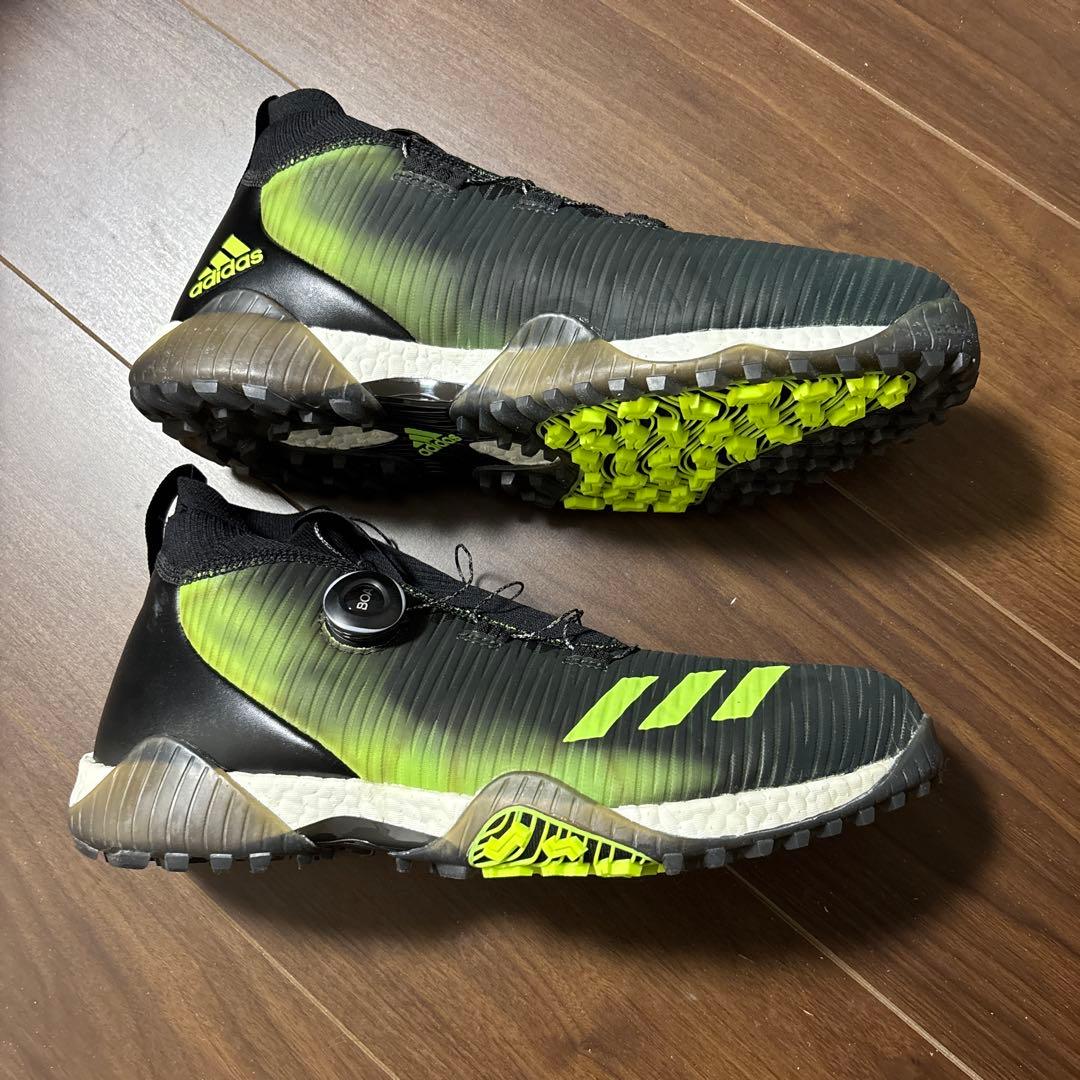 adidas BOOST ゴルフシューズ ブラック/ライム　30cm