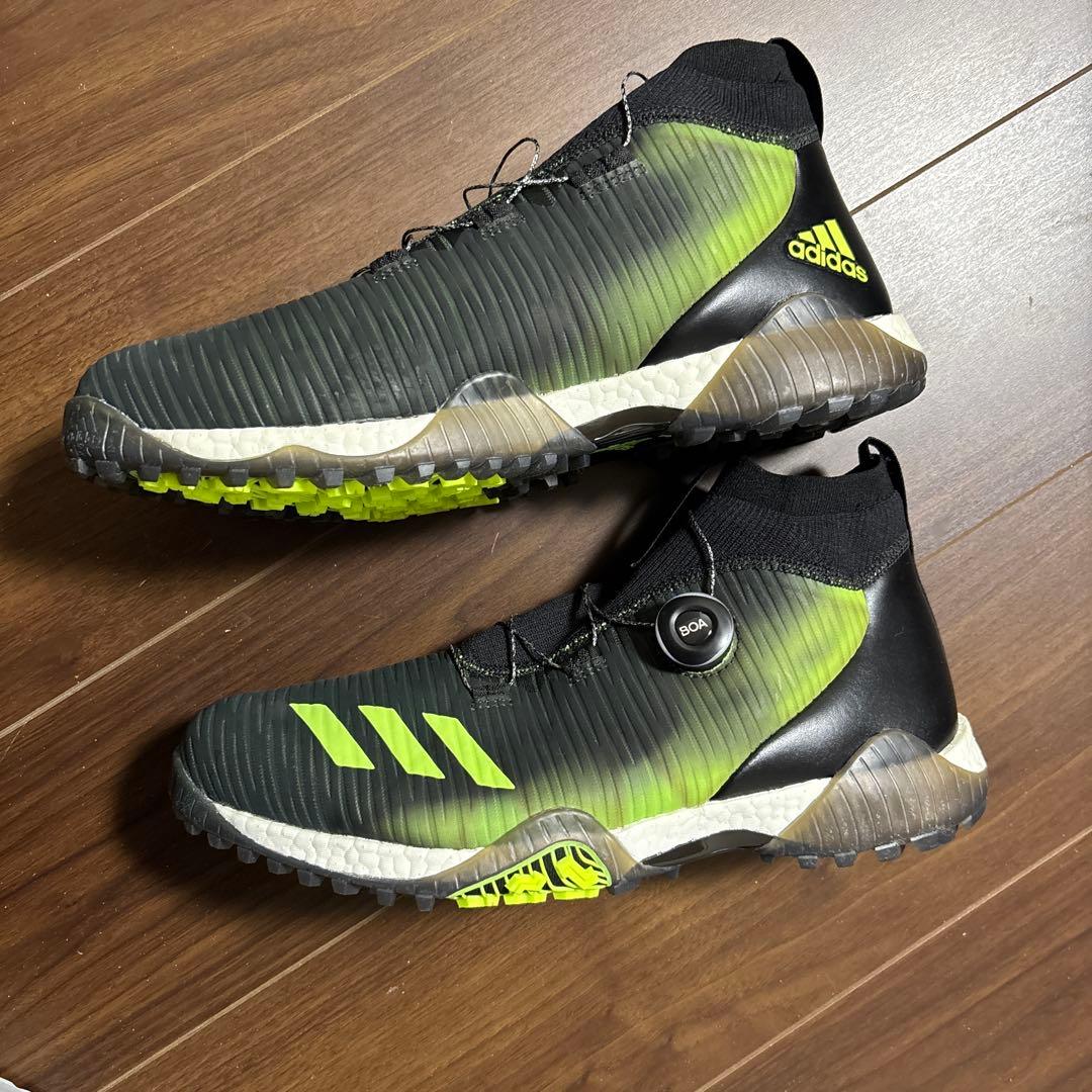 adidas BOOST ゴルフシューズ ブラック/ライム　30cm