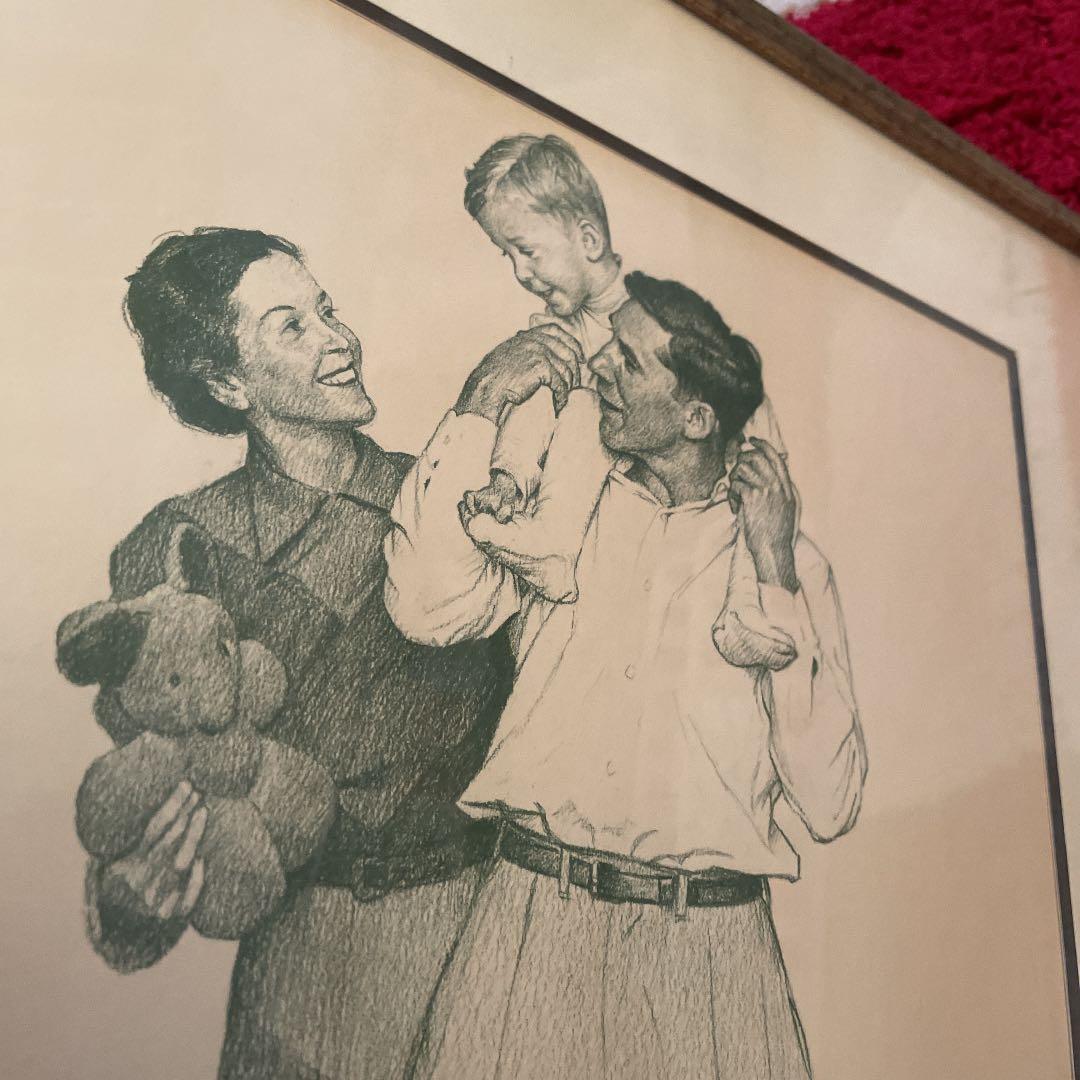 ノーマンロックウェル child on father's 額付き