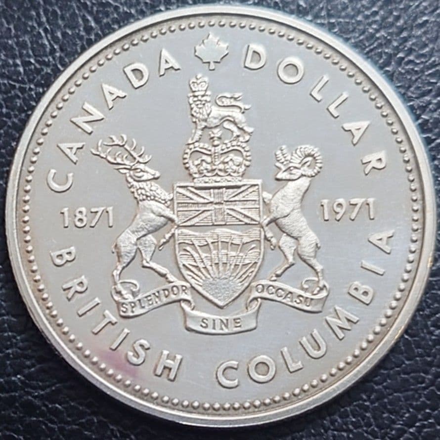 1971年 カナダ銀貨 1ドル ブリティッシュコロンビア州100周年記念銀貨