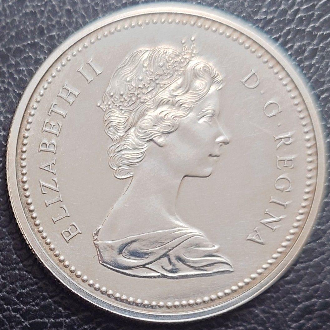1971年 カナダ銀貨 1ドル ブリティッシュコロンビア州100周年記念銀貨