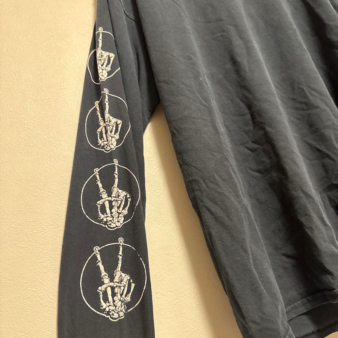 希少ピーススカルボーン骨スケルトンスパイダーLハーレーロンTシャツスケートLA