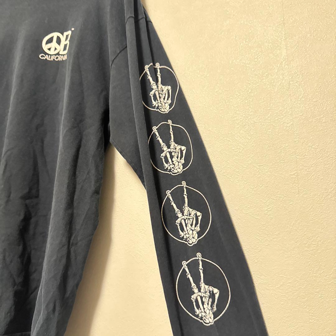 希少ピーススカルボーン骨スケルトンスパイダーLハーレーロンTシャツスケートLA