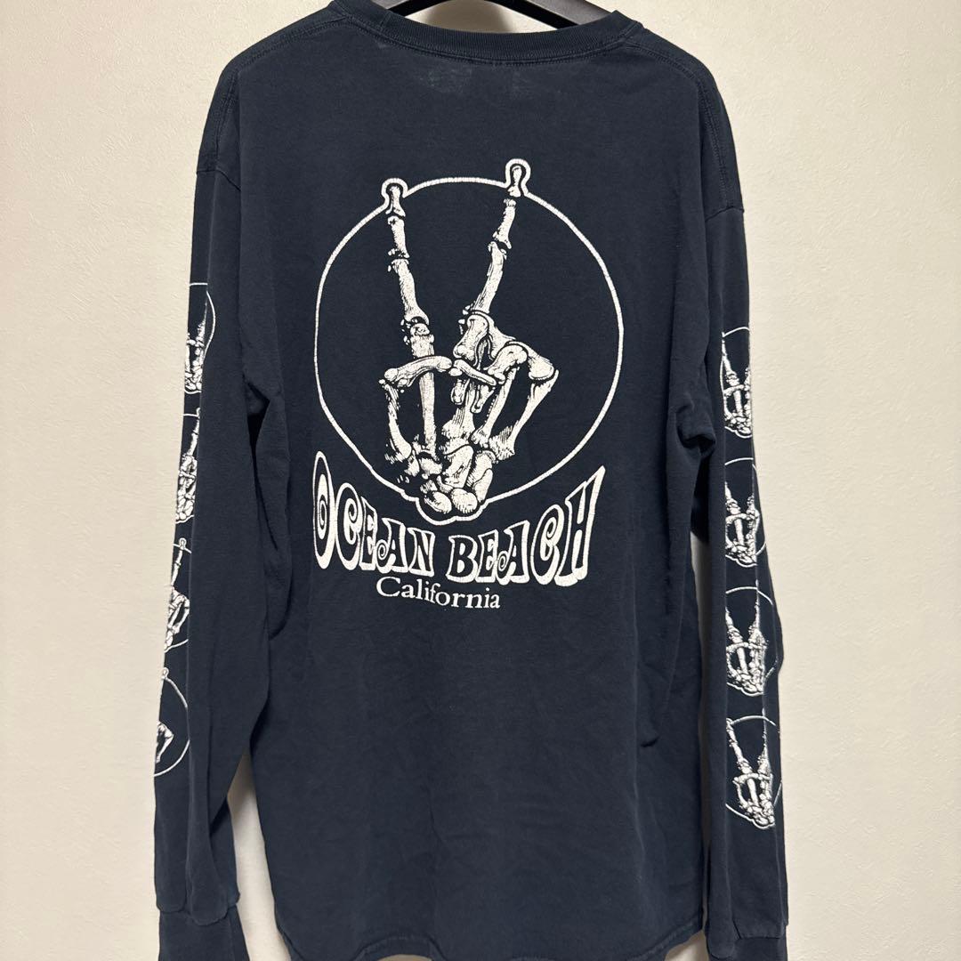 希少ピーススカルボーン骨スケルトンスパイダーLハーレーロンTシャツスケートLA