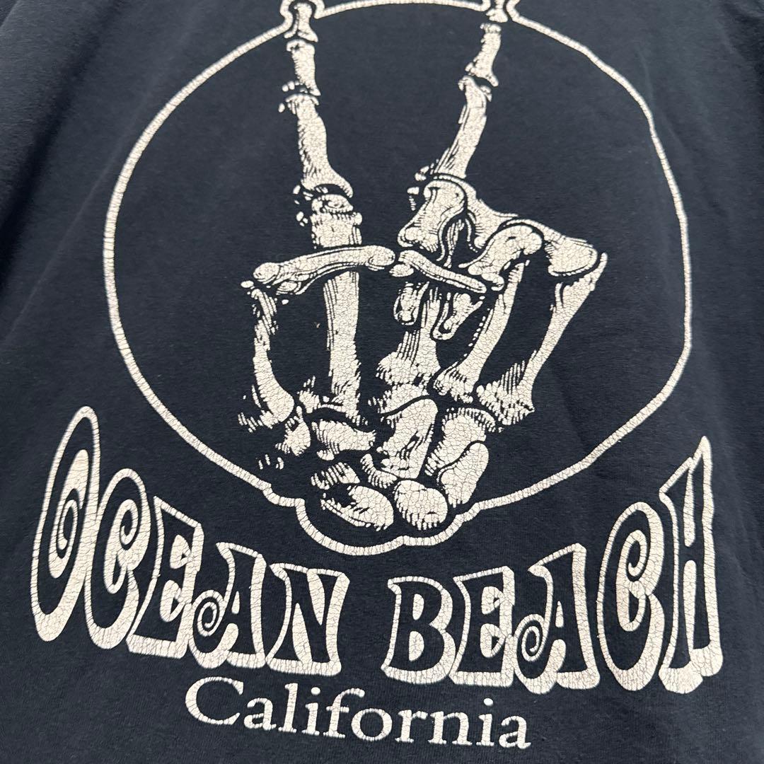 希少ピーススカルボーン骨スケルトンスパイダーLハーレーロンTシャツスケートLA