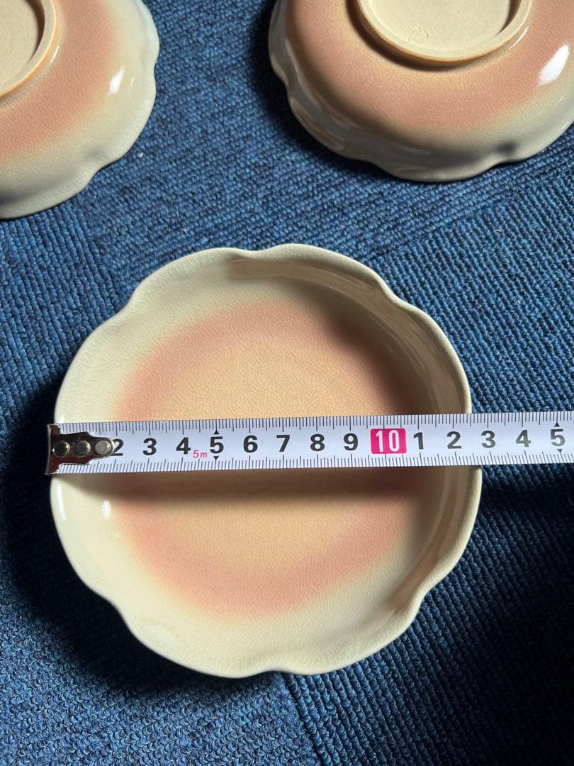 1477 萩焼　花型　銘々皿　5客　未使用