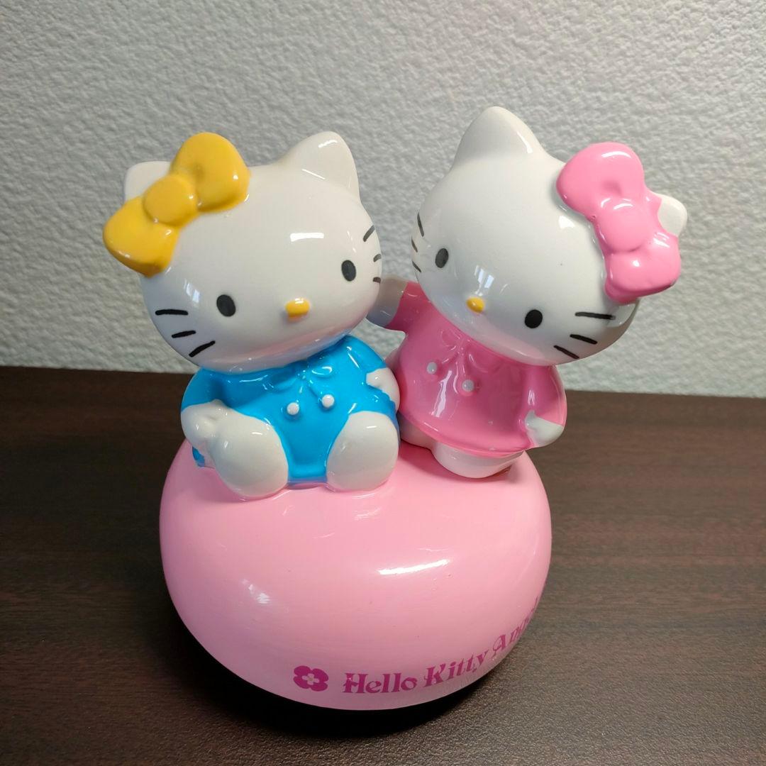 日本限定 ハローキティ オルゴール 陶器製 キティ&ミミィ 星に願いを