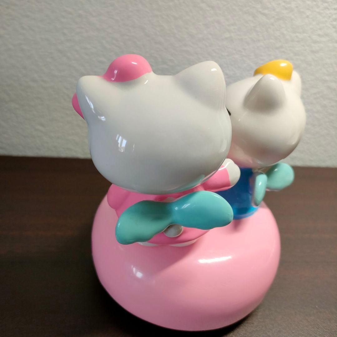 日本限定 ハローキティ オルゴール 陶器製 キティ&ミミィ 星に願いを