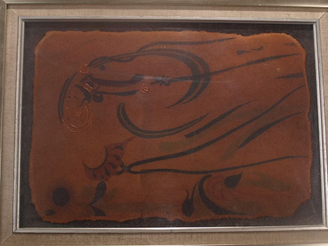 中国唐時代　敦煌莫高窟壁画 彩絵　人物像 発掘品 古美術 AK1896A9-3