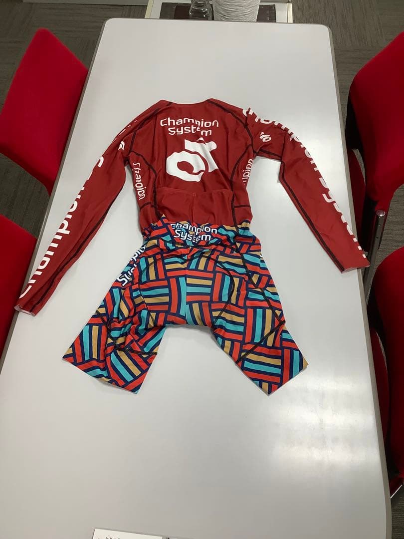 Champion System サイクルジャージ 長袖 レッドSサイズ